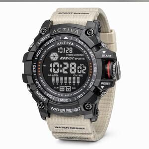 Activa Stryke X Invicta Digital Men's Watch - 56mm Beige ACW8020-002 NIB